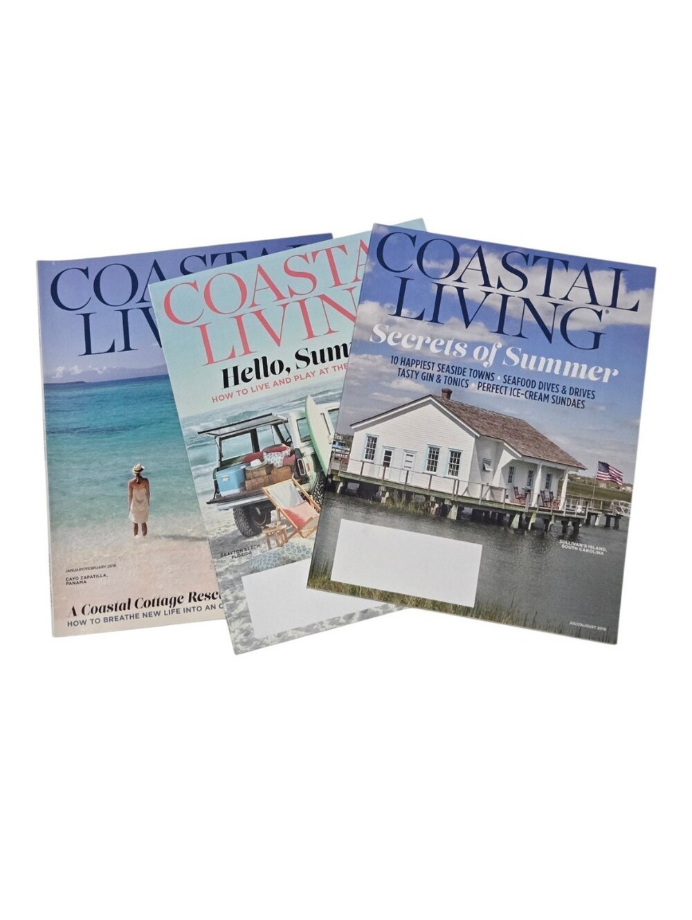 Coastal Living Magazines Lot 3 Issues